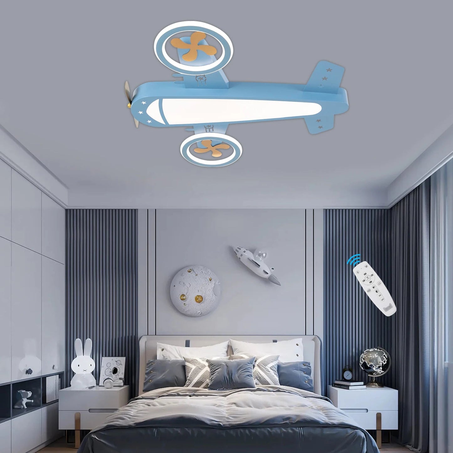 Lampe Enfant Plafonnier LED Dimmable Télécommande Design Contemporain - Luminous Place