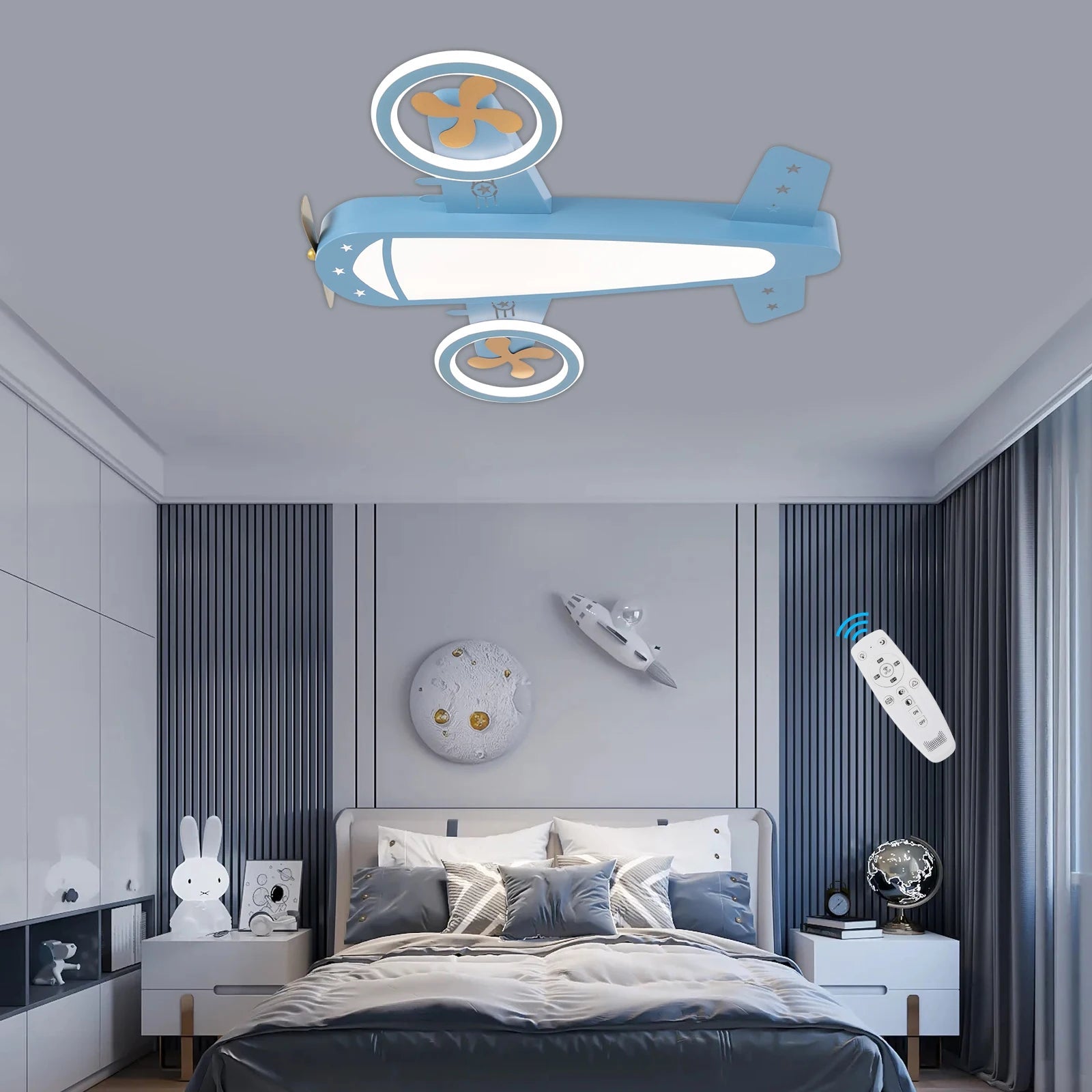 Lampe Enfant Plafonnier LED Dimmable Télécommande Design Contemporain - Luminous Place