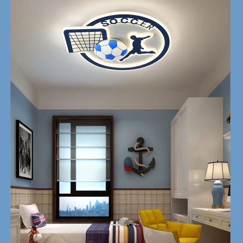 Lampe Enfant Plafonnier LED Football Moderne en Métal et Acrylique - Luminous Place