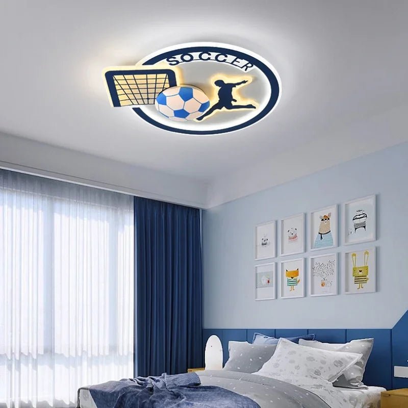 Lampe Enfant Plafonnier LED Football Moderne en Métal et Acrylique - Luminous Place