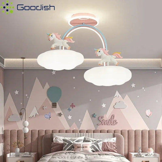 Lampe Enfant Plafonnier LED Licorne Moderne Nordique Ambiance Chaleureuse - Luminous Place