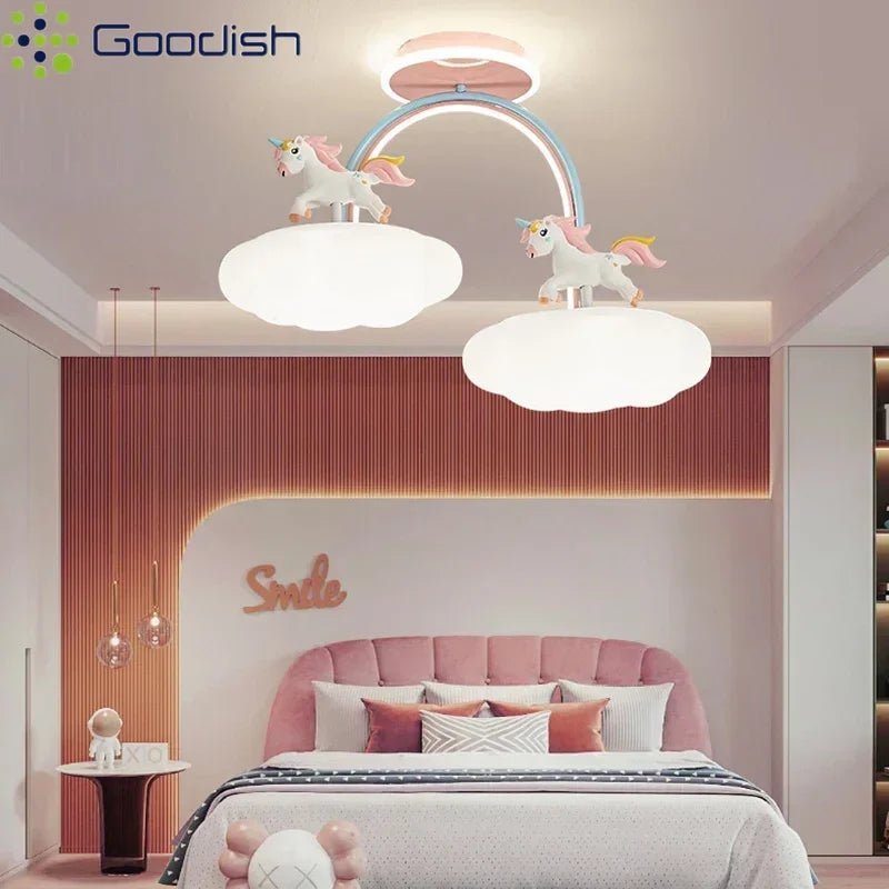 Lampe Enfant Plafonnier LED Licorne Moderne Nordique Ambiance Chaleureuse - Luminous Place