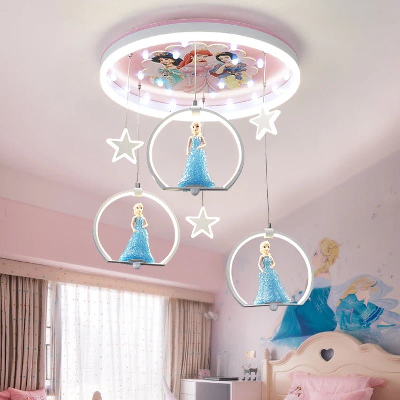 Lampe Enfant Plafonnier LED Nordique en Bois et Ferronnerie, Lumière Chaude Cosy - Luminous Place