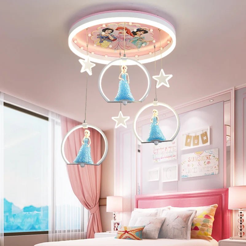 Lampe Enfant Plafonnier LED Nordique en Bois et Ferronnerie, Lumière Chaude Cosy - Luminous Place