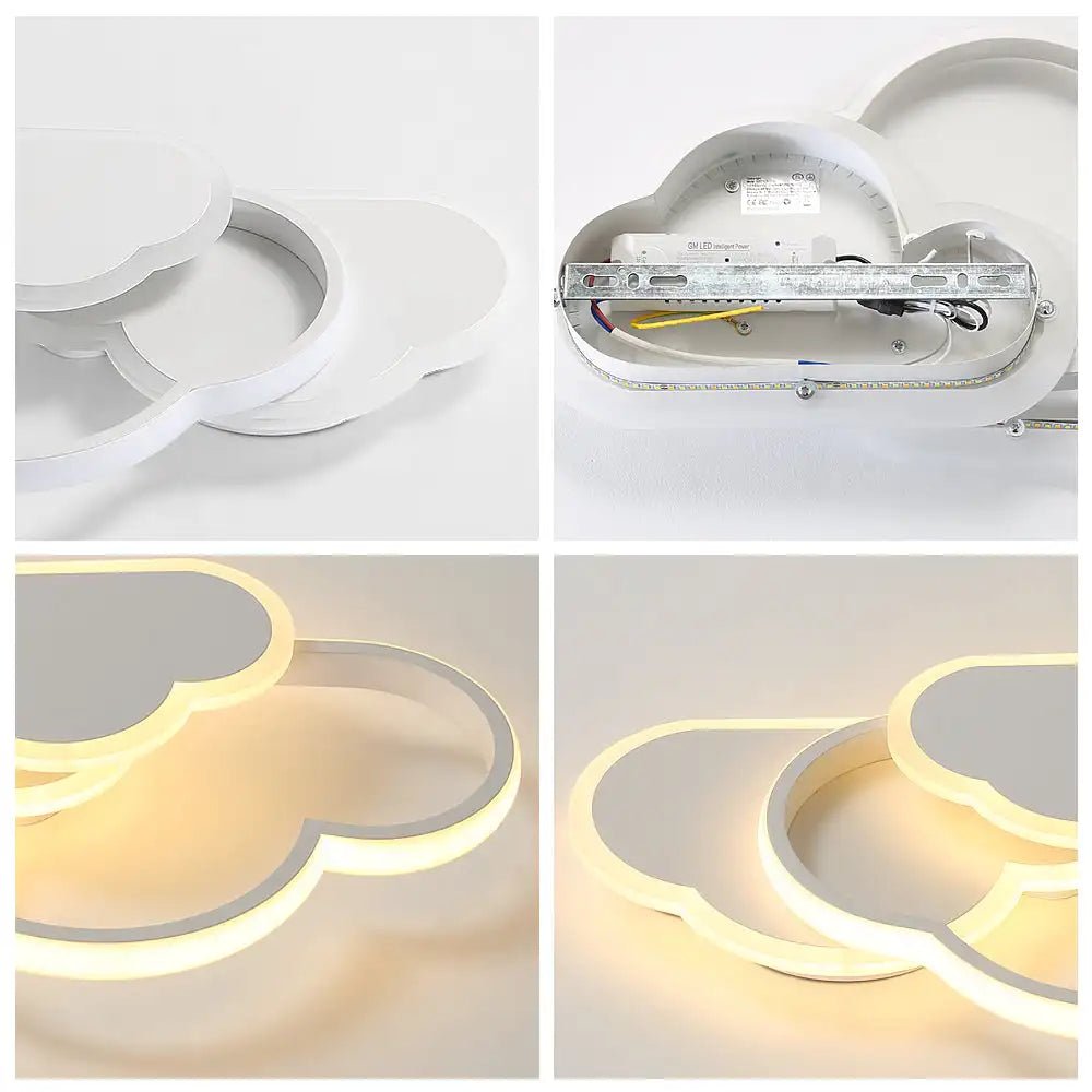 Lampe Enfant Plafonnier LED Nuage 32W Dimmable Télécommande 3000 - 6500K - Luminous Place