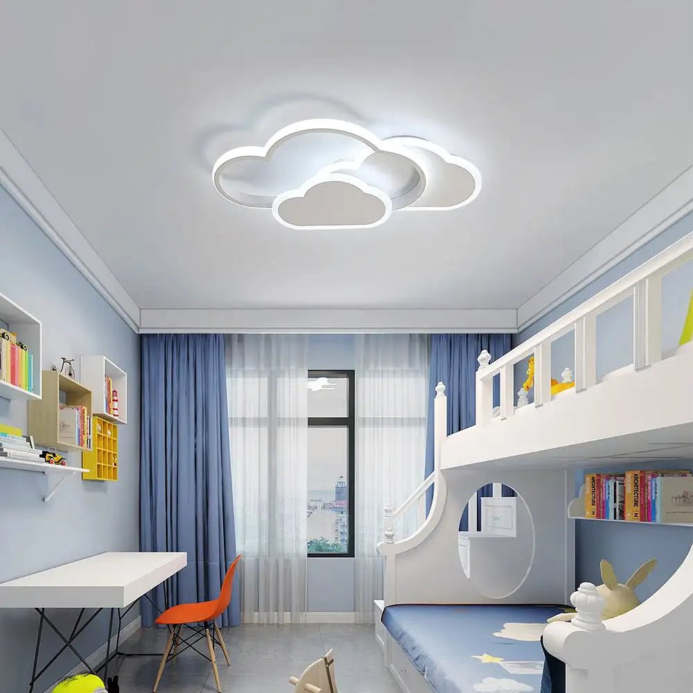 Lampe Enfant Plafonnier LED Nuage 32W Dimmable Télécommande 3000 - 6500K - Luminous Place
