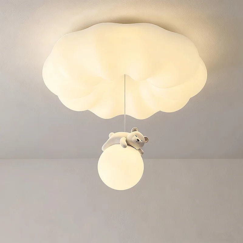Lampe Enfant Plafonnier LED Ours Design Nordique Crème, Ambiance Chaleureuse - Luminous Place
