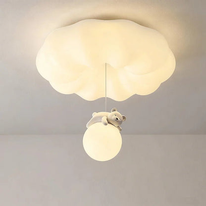 Lampe Enfant Plafonnier LED Ours Design Nordique Crème, Ambiance Chaleureuse - Luminous Place
