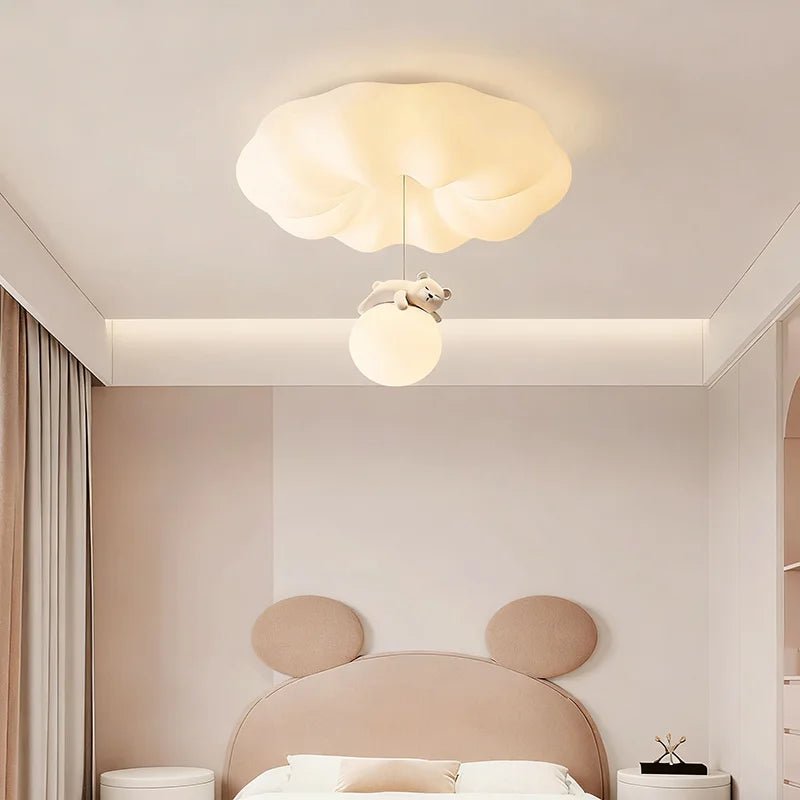 Lampe Enfant Plafonnier LED Ours Design Nordique Crème, Ambiance Chaleureuse - Luminous Place