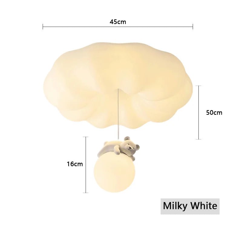 Lampe Enfant Plafonnier LED Ours Design Nordique Crème, Ambiance Chaleureuse - Luminous Place