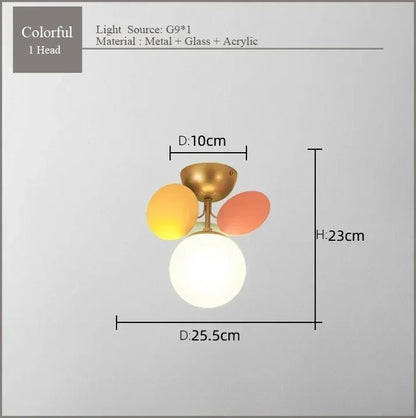 Lampe Enfant plafonnier moderne nordique en métal et verre design créatif - Luminous Place