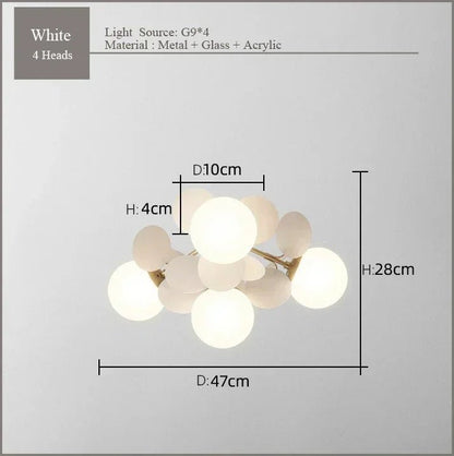 Lampe Enfant plafonnier moderne nordique en métal et verre design créatif - Luminous Place