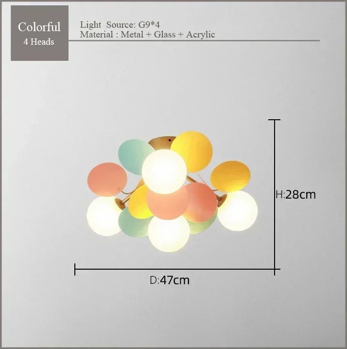 Lampe Enfant plafonnier moderne nordique en métal et verre design créatif - Luminous Place