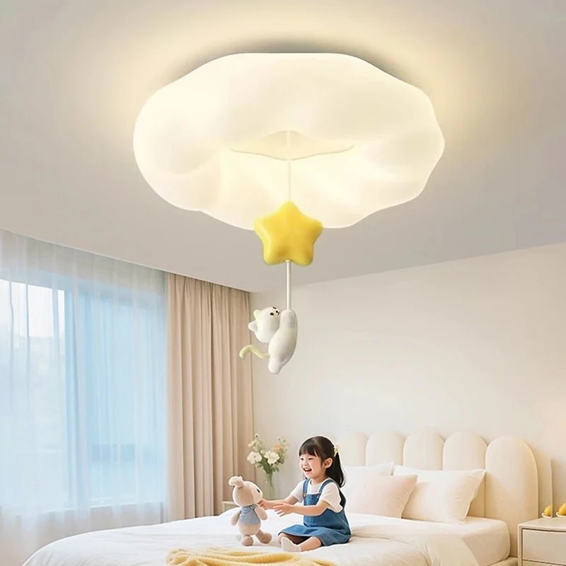 Lampe Enfant Plafonnier Nuage Moderne en Fer Blanc, Lumière Chaude Cosy - Luminous Place