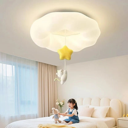 Lampe Enfant Plafonnier Nuage Moderne en Fer Blanc, Lumière Chaude Cosy - Luminous Place