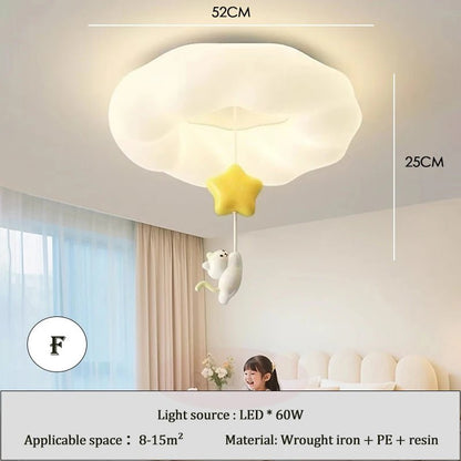Lampe Enfant Plafonnier Nuage Moderne en Fer Blanc, Lumière Chaude Cosy - Luminous Place