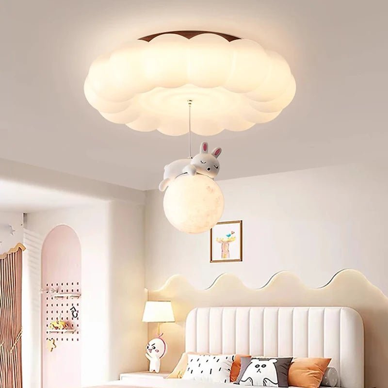 Lampe Enfant Plafonnier Nuage Moderne en Fer Blanc, Lumière Chaude Cosy - Luminous Place