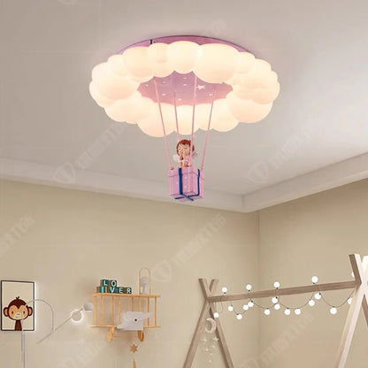 Lampe Enfant Plafonnier Nuage Rose LED Ambiance Chaude pour Chambre de Princesse - Luminous Place