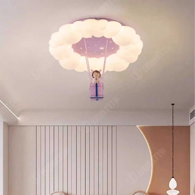 Lampe Enfant Plafonnier Nuage Rose LED Ambiance Chaude pour Chambre de Princesse - Luminous Place