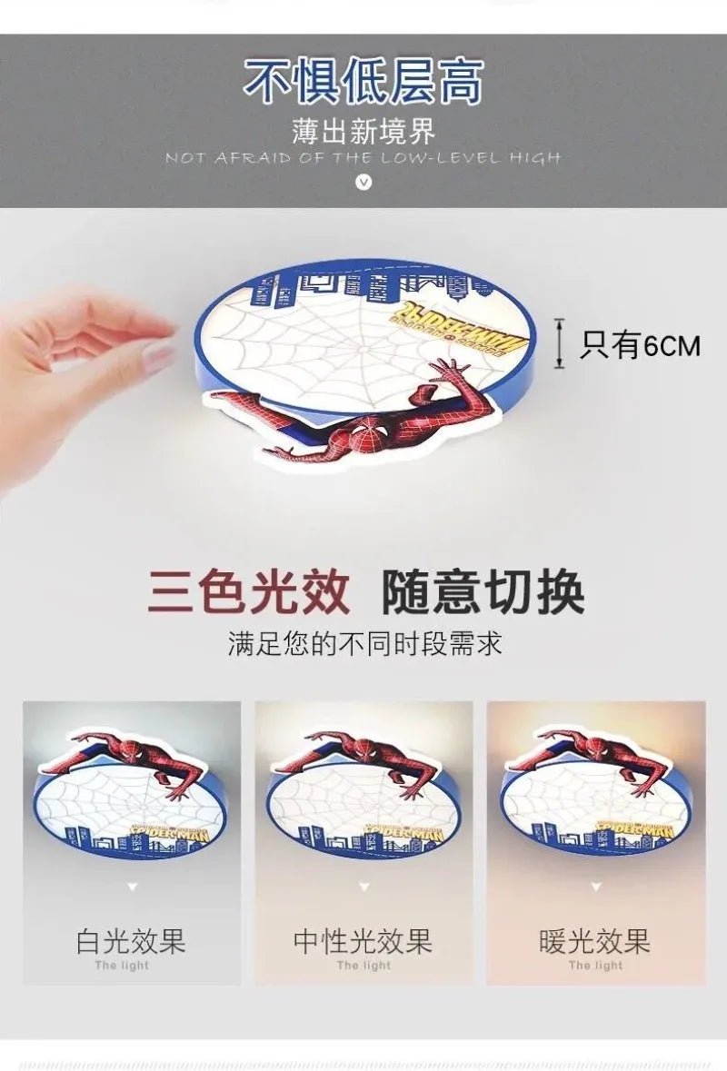 Lampe Enfant Spiderman LED style nordique design moderne pour chambre - Luminous Place