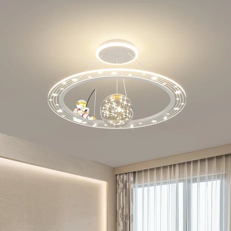 Lampe Enfant Suspension Astronaute LED Dimmable Ambiance Ciel Étoilé - Luminous Place