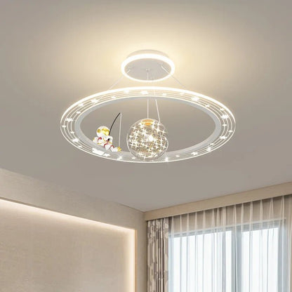 Lampe Enfant Suspension Astronaute LED Dimmable Ambiance Ciel Étoilé - Luminous Place