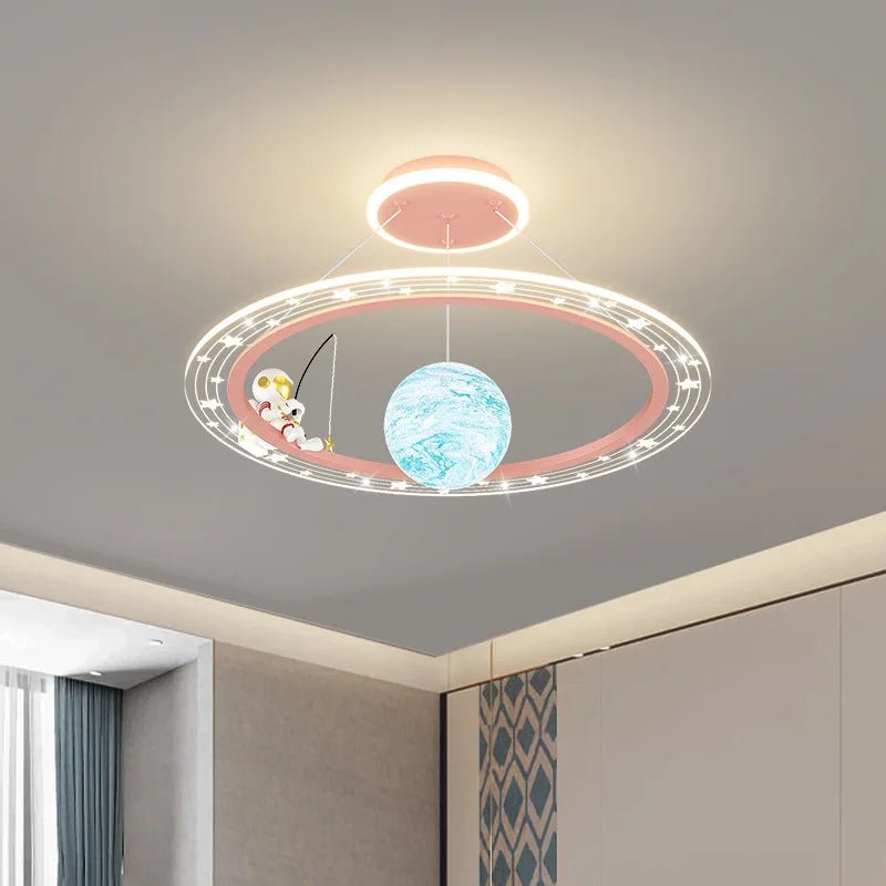 Lampe Enfant Suspension Astronaute LED Dimmable Ambiance Ciel Étoilé - Luminous Place