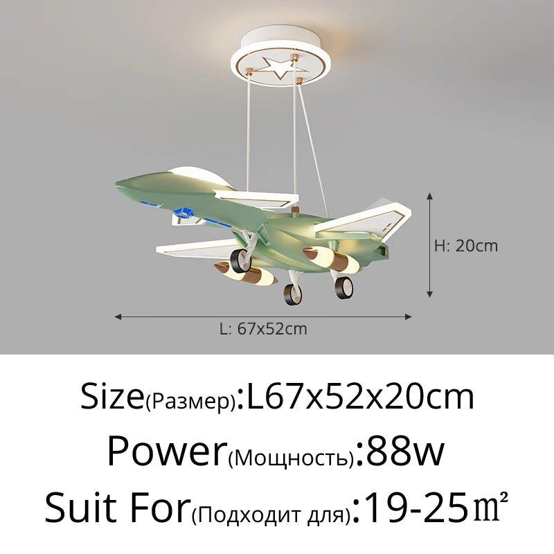 Lampe Enfant Suspension Avion Design Moderne en Aluminium, Ambiance Douce - Luminous Place