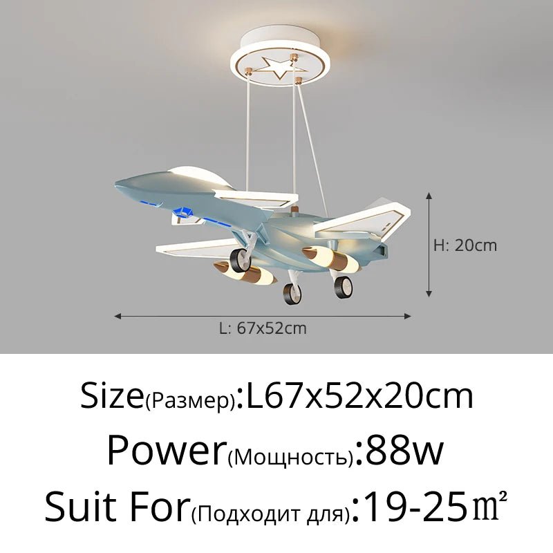 Lampe Enfant Suspension Avion Design Moderne en Aluminium, Ambiance Douce - Luminous Place