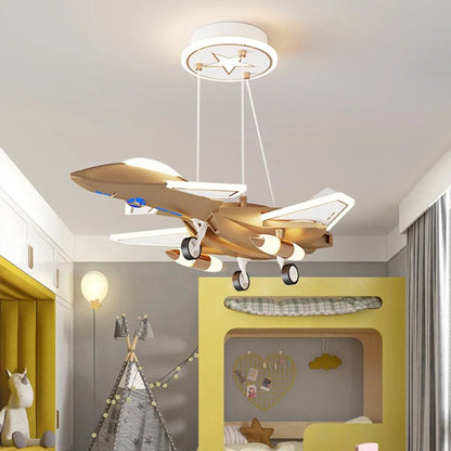 Lampe Enfant Suspension Avion Design Moderne en Aluminium, Ambiance Douce - Luminous Place