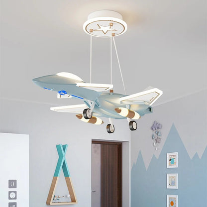 Lampe Enfant Suspension Avion Design Moderne en Aluminium, Ambiance Douce - Luminous Place
