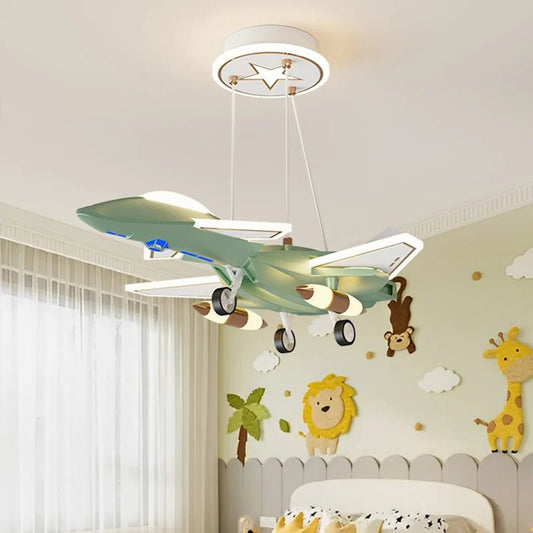 Lampe Enfant Suspension Avion Design Moderne en Aluminium, Ambiance Douce - Luminous Place