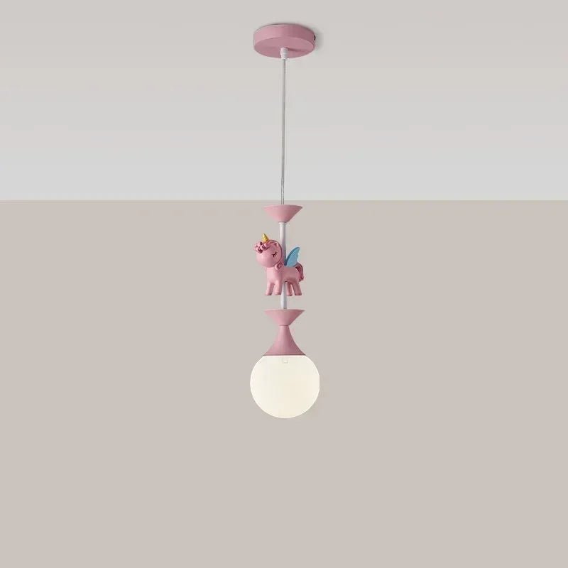 Lampe Enfant Suspension LED Carrousel Rose Design Créatif et Protection des Yeux - Luminous Place
