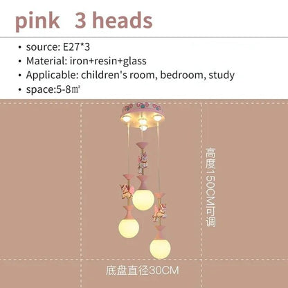 Lampe Enfant Suspension Licorne Rose en Fer Forgé, Lumière Chaude Cosy - Luminous Place