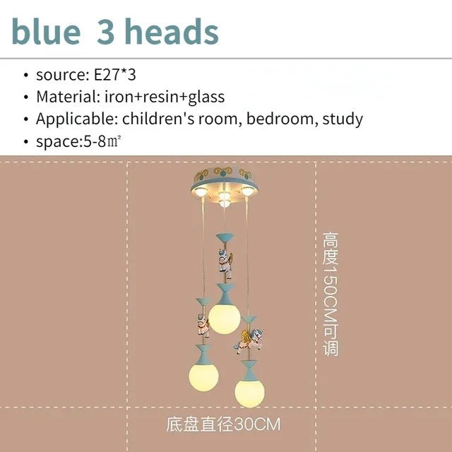 Lampe Enfant Suspension Licorne Rose en Fer Forgé, Lumière Chaude Cosy - Luminous Place