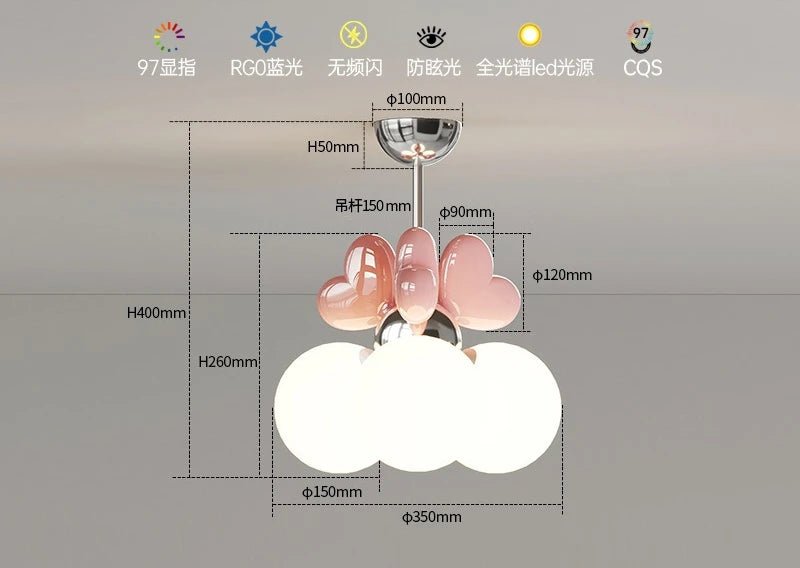 Lampe Enfant Suspension Moderne en Fer avec Lumière Chaude Ambiance Cosy - Luminous Place