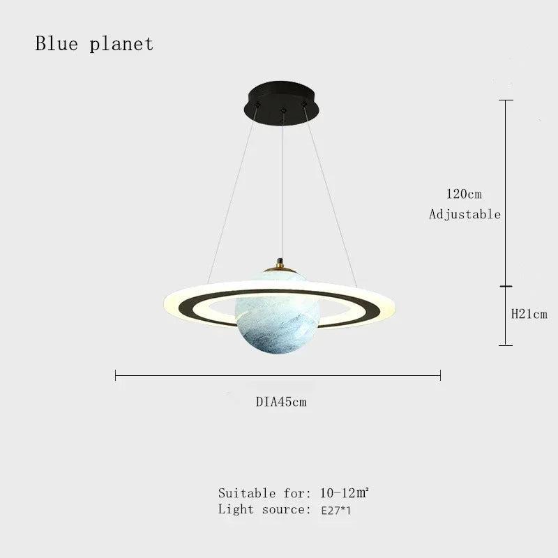 Lampe Enfant Suspension Planète en Acrylique E27, Lumière Chaude Ambiance Cosy - Luminous Place