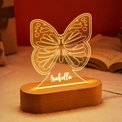 Lampe Enfant USB personnalisée en bois avec lumière LED douce pour chambre bébé - Luminous Place