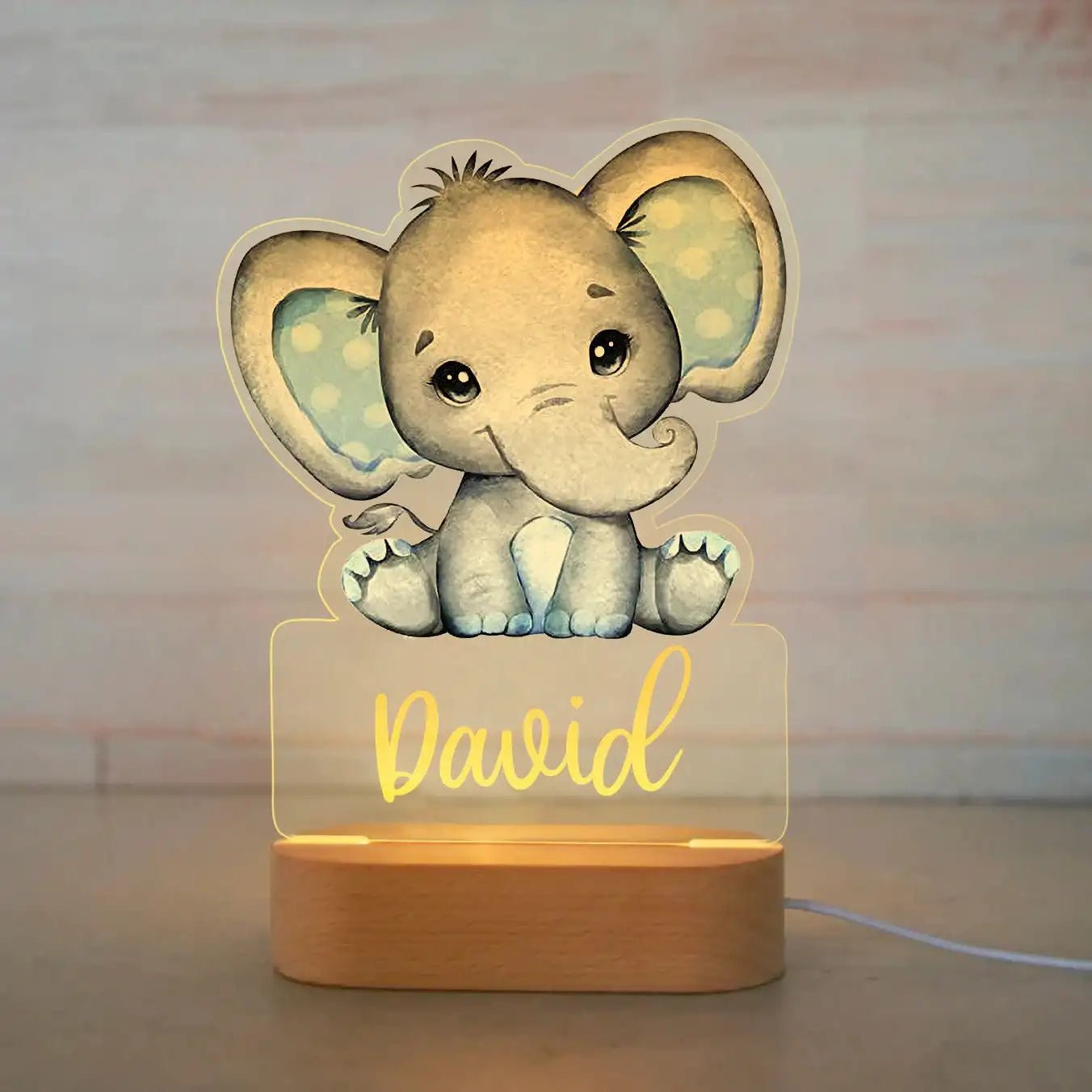 Lampe Enfant Veilleuse Animal en Acrylique Gravée, Lumière Douce Personnalisée - Luminous Place