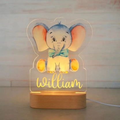 Lampe Enfant Veilleuse Animal en Acrylique Gravée, Lumière Douce Personnalisée - Luminous Place