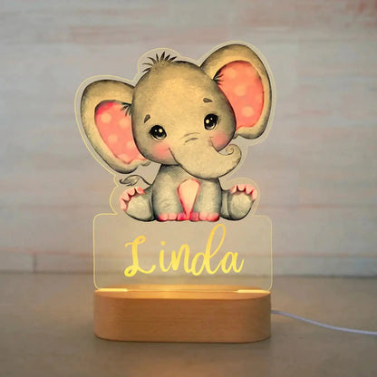 Lampe Enfant Veilleuse Animal en Acrylique Gravée, Lumière Douce Personnalisée - Luminous Place