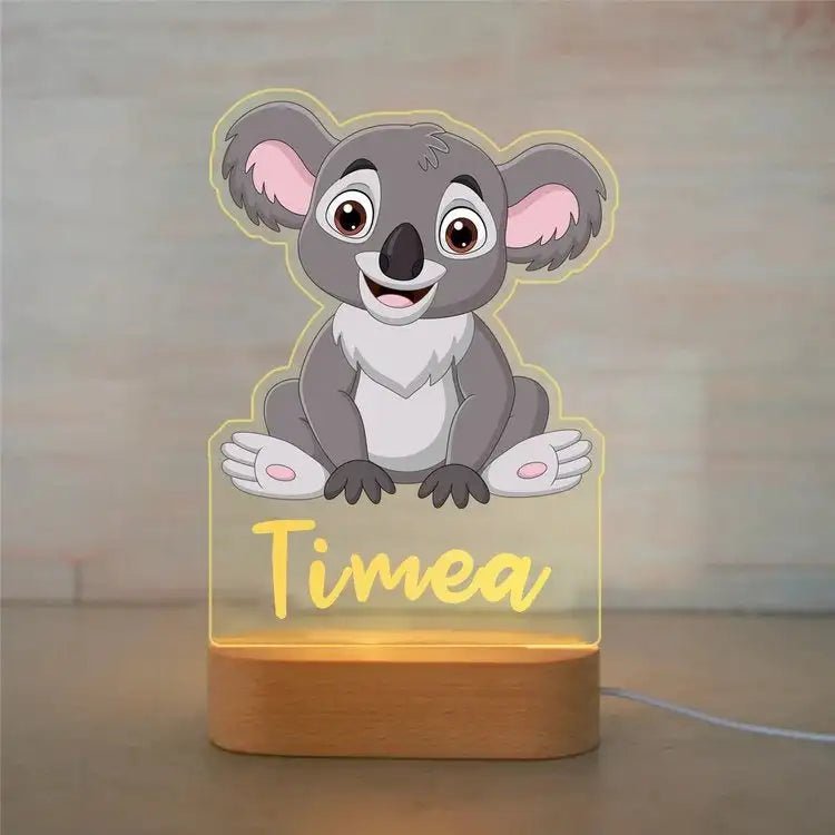 Lampe Enfant Veilleuse Animal en Acrylique Gravée, Lumière Douce Personnalisée - Luminous Place