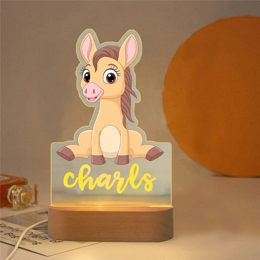 Lampe Enfant Veilleuse Animal en Acrylique Gravée, Lumière Douce Personnalisée - Luminous Place