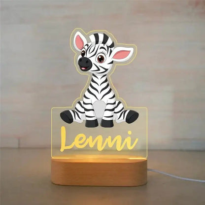 Lampe Enfant Veilleuse Animal en Acrylique Gravée, Lumière Douce Personnalisée - Luminous Place