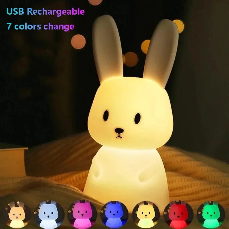Lampe Enfant Veilleuse Baleine Silicone LED Tactile USB Rechargeable Lumière Chaude - Luminous Place