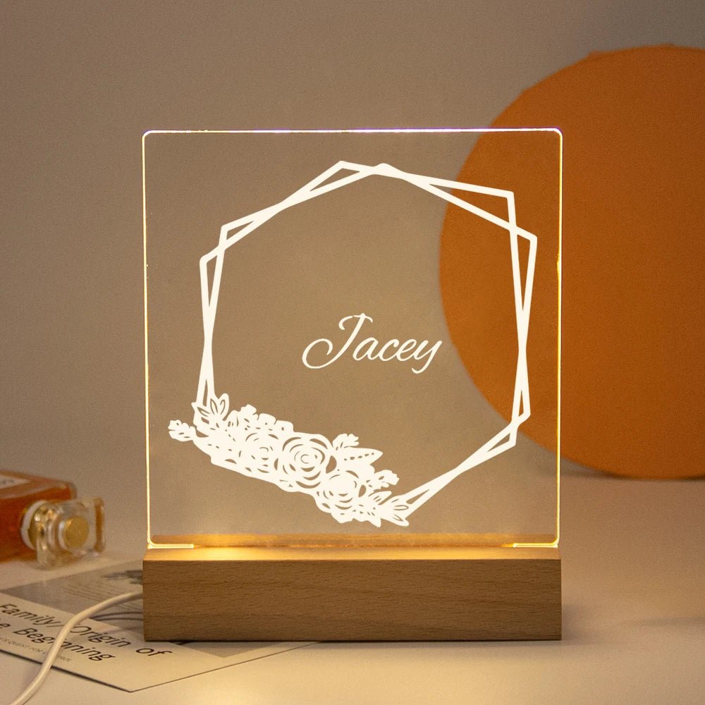 Lampe Enfant Veilleuse LED 3D Personnalisée USB en Cristal pour Chambre Cozy - Luminous Place