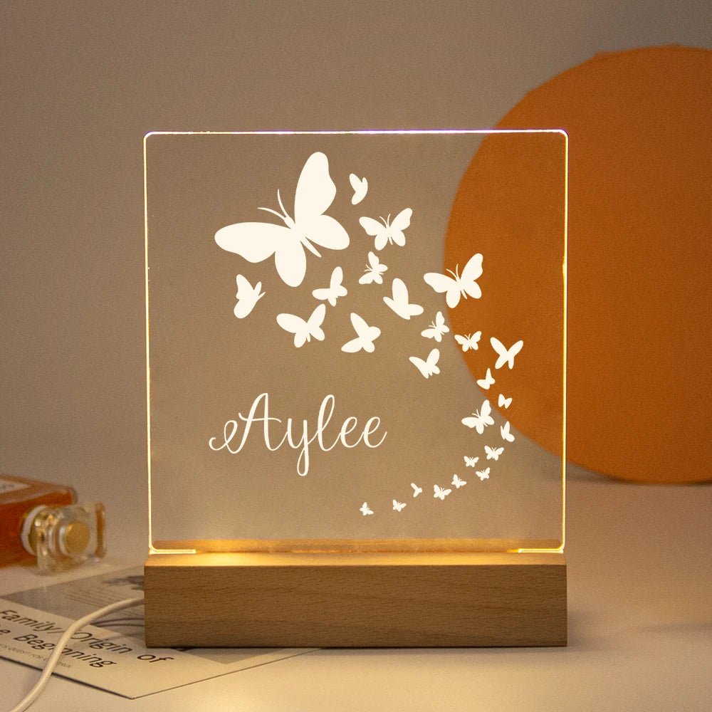 Lampe Enfant Veilleuse LED 3D Personnalisée USB en Cristal pour Chambre Cozy - Luminous Place