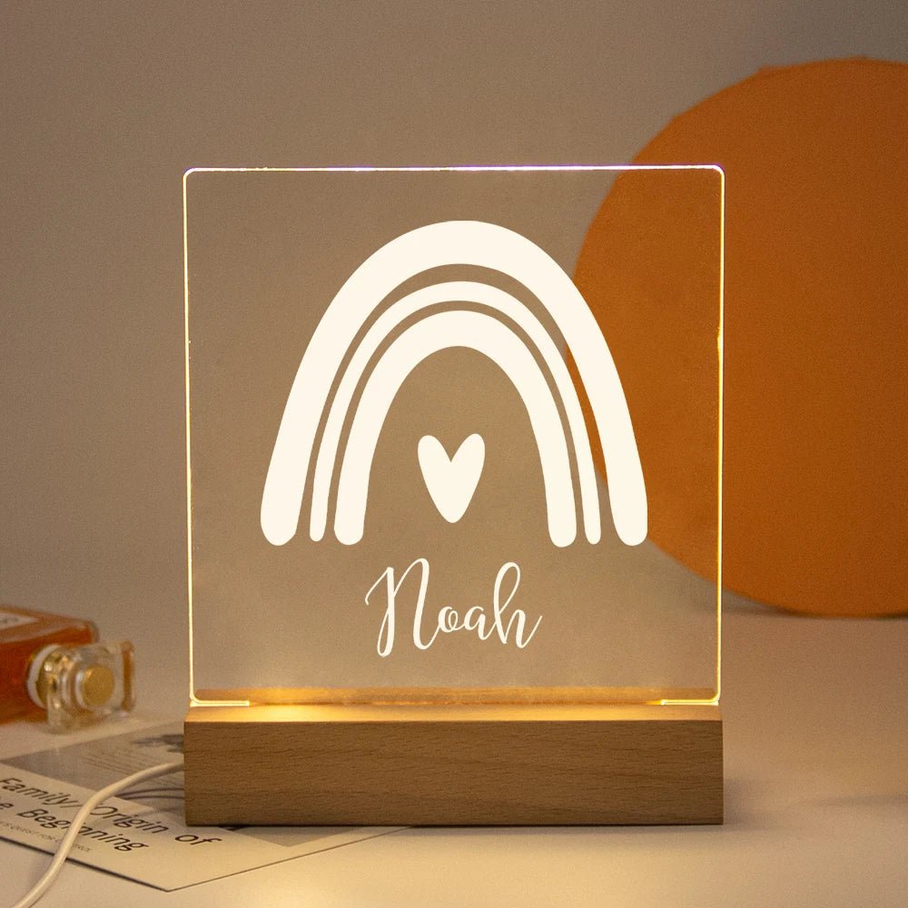 Lampe Enfant Veilleuse LED 3D Personnalisée USB en Cristal pour Chambre Cozy - Luminous Place