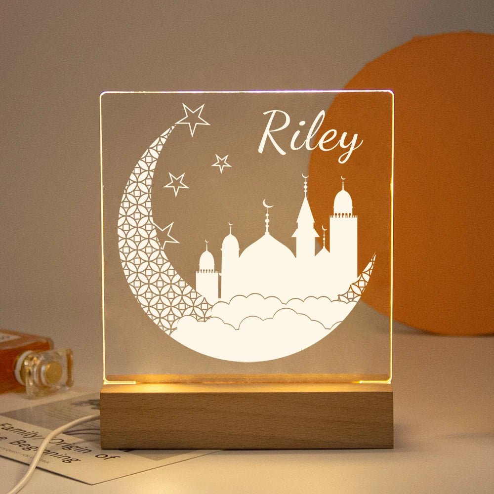 Lampe Enfant Veilleuse LED 3D Personnalisée USB en Cristal pour Chambre Cozy - Luminous Place
