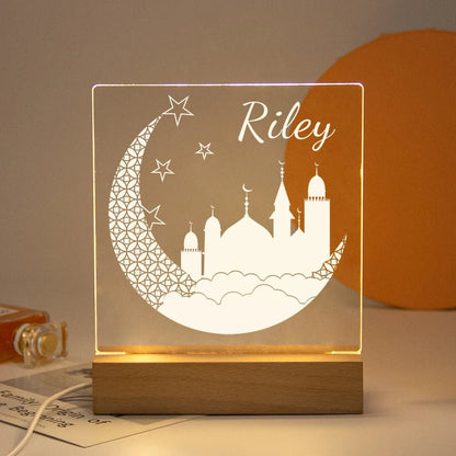 Lampe Enfant Veilleuse LED 3D Personnalisée USB en Cristal pour Chambre Cozy - Luminous Place